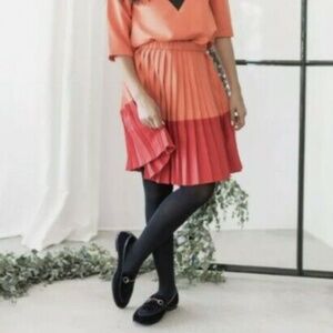 Ava & Lu colorblock pleated skirt girls 14 juniors XS New